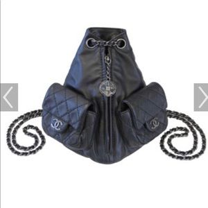 Authentic Chanel black mini backpack